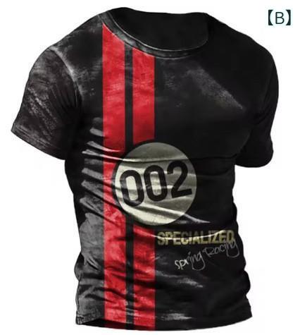 Tシャツ メンズ 大きいサイズ トップス ヴィンテージ風 3Dプリント アメリカンカジ...