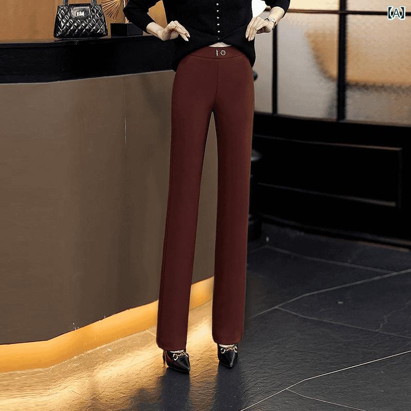 パンツ レディース アイボリー ハイウエスト 微フレア センタープレス スラックス ズボン ロングパンツ 長ズボン ブーツカット ストレッチ 美脚 スタイルアップ 脚長効果 着痩せ 細見え ゆったり 大きいサイズ 体型カバー お腹周りカバー 伸縮性 落ち