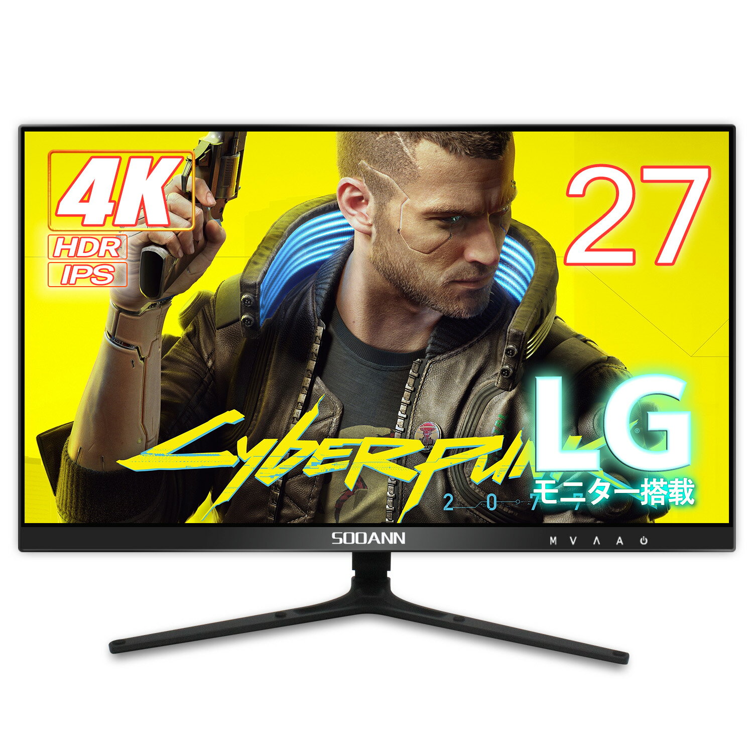 【30%OFF-スーパーSALE限定】27インチ モニター 4k ディスプレイ 液晶モニター ゲーミングモニター HDR400非光沢 IPSパネル USB/HDMI/DP SRGB100%フレームレス ブルーライト低減 高視野角 超薄型 省スペース 5年保証 LVYUAN