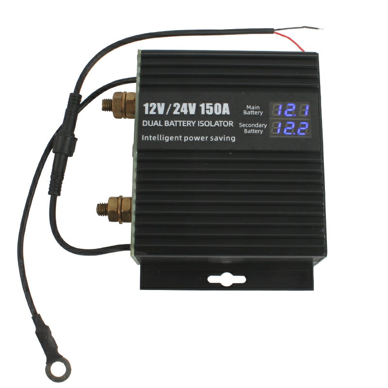 アイソレーター 150A 12V/24V兼用 走行充電器 バッテリーアイソレーター 自動充電リレー カーアクセサリー カーバッテリーリレー液晶ディスプレイ表示 走行中にかしこく充電 LVYUAN（リョクエン）