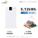 LVYUAN(リョクエン)リン酸鉄リチウムイオンバッテリー 51.2V 100AH 5.12kWh 家庭用蓄電池+5000W 正弦波 オフグリッド ハイブリッド インバーター セット 停電対策 節電 【日本語施工方法取扱説明書付】