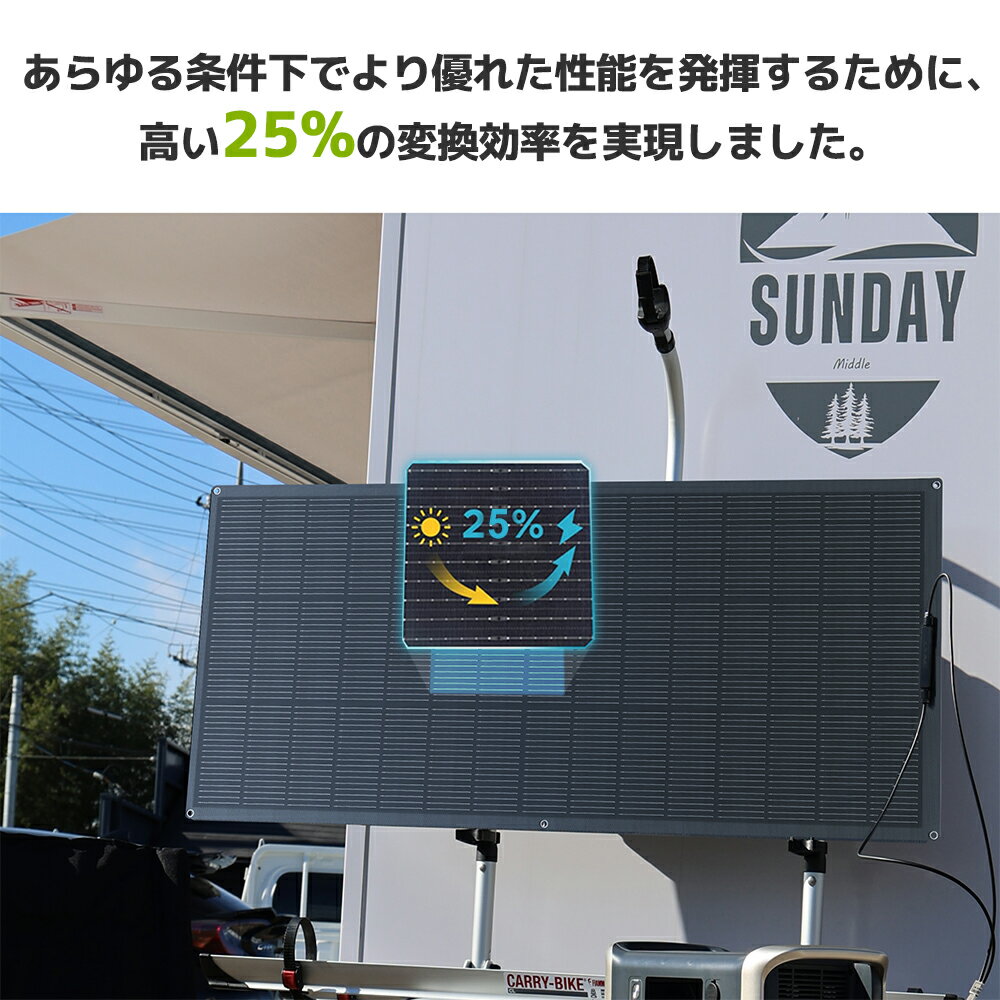 LVYUAN(��祯����) 50W 100W 200W �����顼�ѥͥ� �ե쥭���֥� ñ�뾽 ETFE 20V �Ѵ���Ψ25% �ե쥭���֥륽���顼�ѥͥ� ���ַ� ���۸��ѥͥ뽼�� �Хåƥ꡼ ����50���Ѷʲ�ǽ ������ �ҳ��к� Ķ���� ���� ���� �ɿ��ɿ� ������