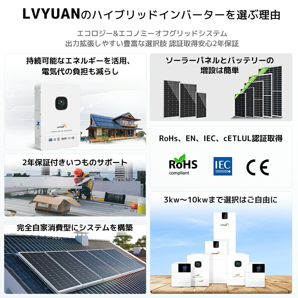 �ڥ����ݥ�Ŭ�Ѥ�93,498�ߡ� LVYUAN 5.5KW 5500W ������ ���ե���å� �ϥ��֥�å� ����С����� ������ 48V�Хåƥ꡼���б� ���۸�ȯ�ť����ƥ� �����顼����С��������Ŵ� UPS PV�����Ű�500V 200v��240v���б� ñ�������� HSI5500
