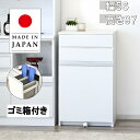 収納棚 大型ペール缶付き 隙間収納 キッチンボード 幅56cm 高さ97cm 分別ゴミ箱付き キャスター付き スリム収納 キッチンラック カップボード パントリ...