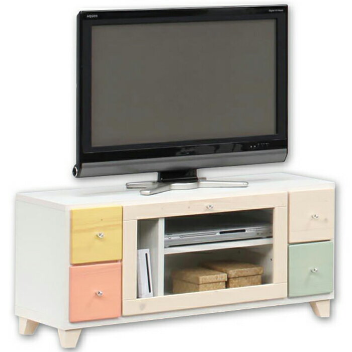 テレビボード ローボード リビングボード リビングチェスト 完成品 幅100cm 子供部屋収納 木製 カラフ..