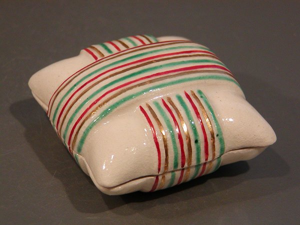 【 茶道具・香合】香合 糸巻、四代 眞清水 藏六（ましみず ぞうろく）作