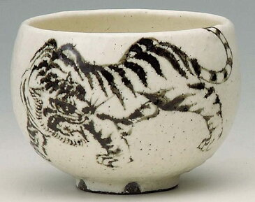 茶道具 抹茶茶碗粉引 寅京焼 通次阿山作