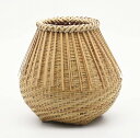 茶器・茶道具、竹籠花入(竹篭花入)、桂籠 白竹、入子(プラスチック製) 付、紙箱入、新品。