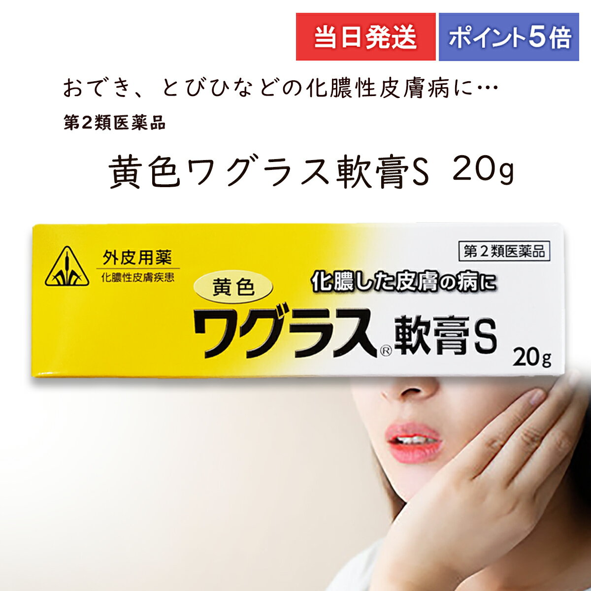 【第2類医薬品】【ポイント5倍・送料無料】 黄色ワグラス軟膏S　ホノミ漢方 剤盛堂薬品 とびひ（みずぶ..