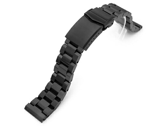 メーカー名TAIKONAUT（タイコノート） ブランド名MiLTAT マテリアルSUS316L ステンレススチール カラー・仕様DLC（ダイヤモンドライクカーボン）ブラック / プッシュボタン式フリップロック付きVクラスプ ベルトの幅時計側20mm / 尾錠側18mm ベルトの長さ185mm（調整後最小95mm）/ 調整コマ（スクリューピン）3＋3＝6個 ベルトの厚さ約4.8mm（コマ高） ベルトの重さ約113g 直径2.5mmのバネ棒が付属します。 ブレスレットを装着する際にエンドピースの研磨加工が必要な場合がありますのでご了承ください。 パソコンモニターにより、写真と実際の商品の色や風合いが異なる場合がありますのでご承知ください。 折悪しく、商品が当店在庫切れの場合はメーカーからの取り寄せとなります。メーカー発送後、通常4〜5日で入荷いたしますので、ご注文後1週間ほどでお手元にお届けできます。