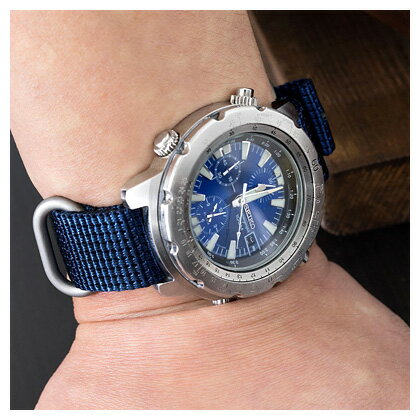 18mm MiLTAT 時計ベルト ZULU 4リング 多層織ナイロン ネイビーブルー ブラッシュドバックル