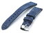 20mm MiLTAT 時計ベルト イタリアンスエード ブルー ブルー＆レッドステッチ ポリッシュドバックル クイックリリース