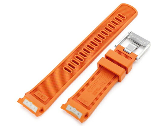 22mm Crafter Blue CB10 時計ベルト NBRラバー オレンジ カーブドエンド for セイコー ダイバー SKX007, SKX009, SKX011他