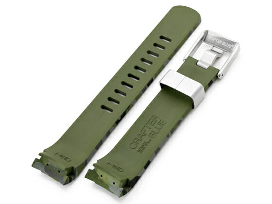 22mm Crafter Blue CB10 時計ベルト FKMラバー グリーンカモフラージュ カーブドエンド for セイコー 5スポーツ SBSA001, SBSA003, SBSA005他