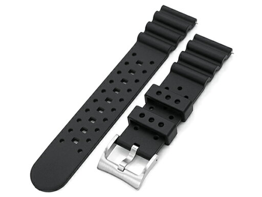 22mm MiLTAT 時計ベルト FKMラバー ブラック ダイバー ストレートエンド クイックリリース 22mm MiLTAT 時計ベルト FKMラバー ブラック ダイバー ストレートエンド クイックリリース