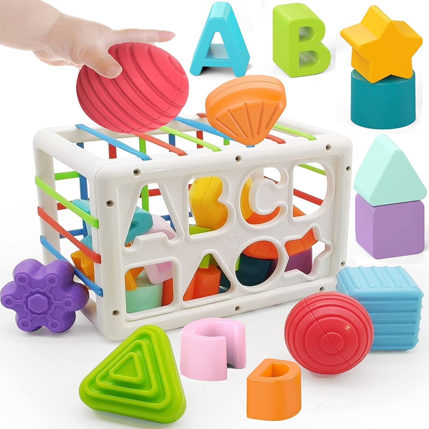 ベビーおもちゃ 形合わせおもちゃ 教育おもちゃ 赤ちゃん おもちゃ 知育玩具 指先知育 ブロック 図形認知 色認識 感覚玩具 遊び入園祝い 出産祝い プレゼント ギフト 0歳以上
