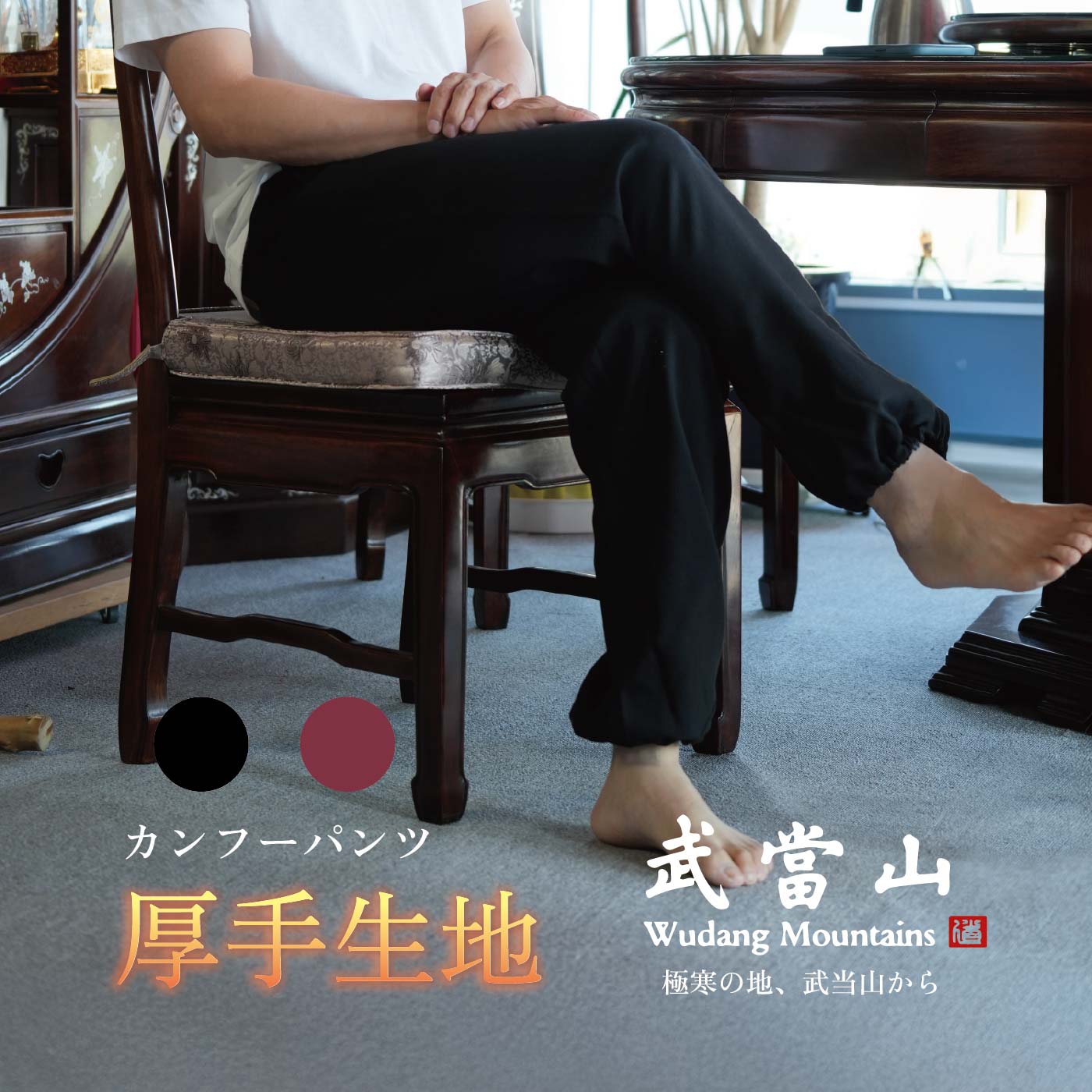 厚手 武当山 カンフーパンツ 高品質 秋冬用 あたたかい ブランド 着心地が良い プレゼント 太極拳 伝統拳 長拳 南拳 中国武術 先生へ 送料無料 ギフト