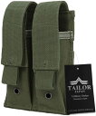 TAILOR JAPAN サバゲー マガジンポーチ ハンドガン ダブル マグポーチ 小物入れ モール 強化ナイロン (グリーン) BA-5HD0-1T6M