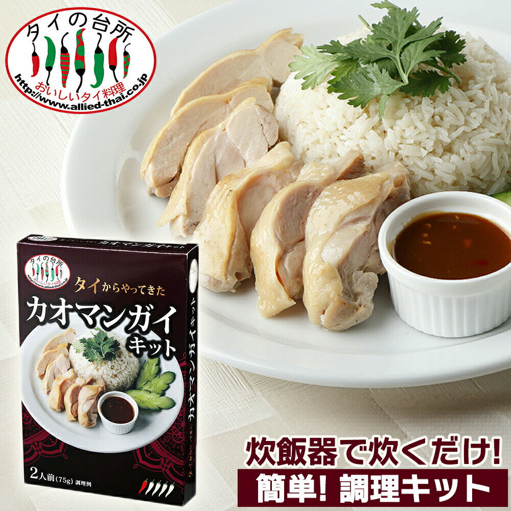 タイの台所 タイからやって来た！ カオマンガイキット 75g(箱) 2人前 チキンライス 鶏肉 米 炊飯器 タイ料理 エスニック 調味料 時短 簡単 惣菜