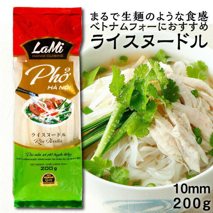 ヒップロン ライスヌードル フォー 10mm 200g 米粉麺 グルテンフリー 麺 フォー ベトナム料理 食材 LaMi ラミ