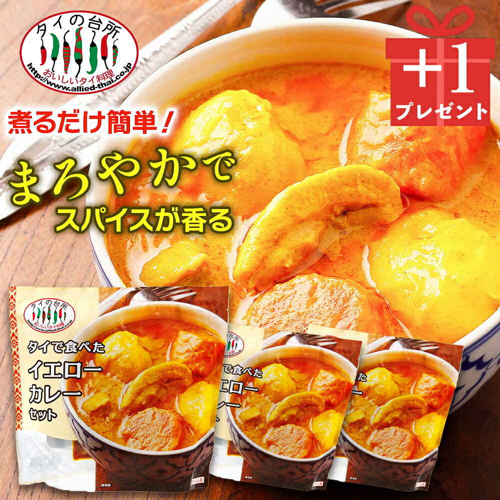 【創業祭3→4個セット】 タイで食べた イエローカレーセット 210g 約2人前 タイの台所 タイカレー カレ..