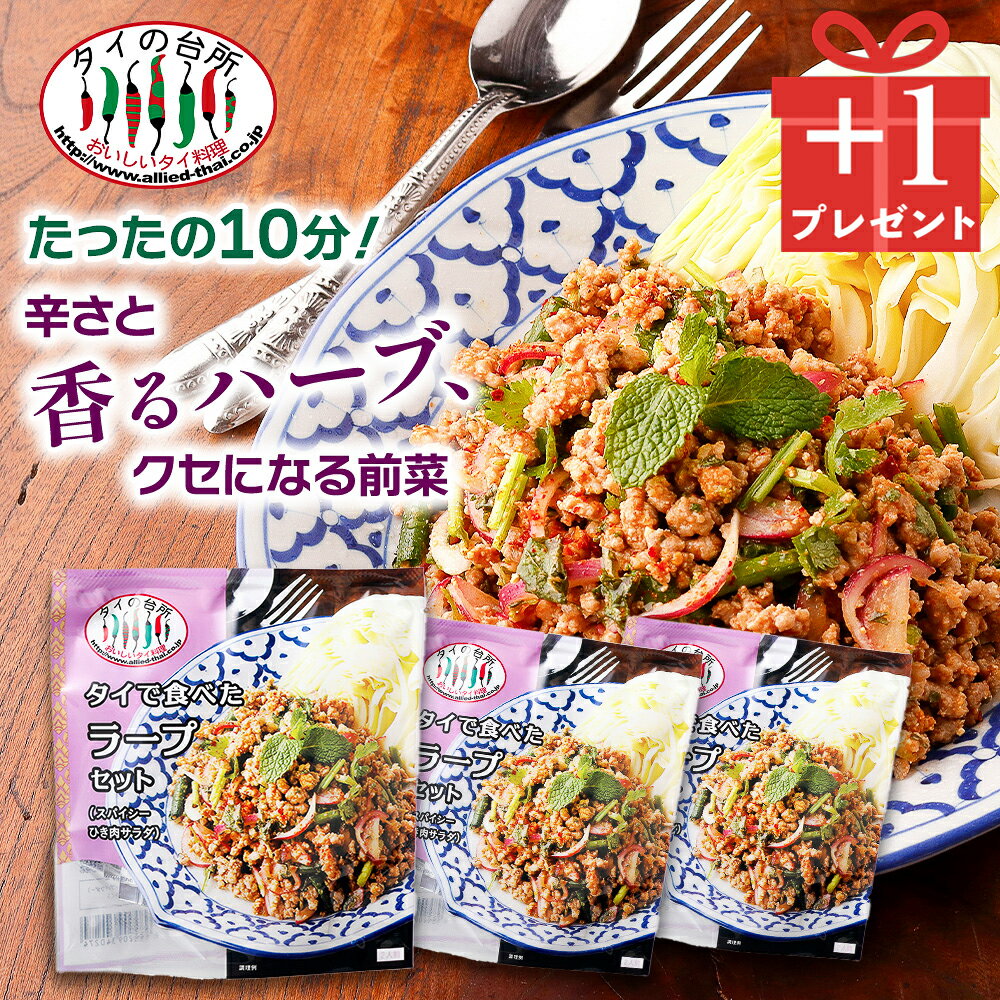 【創業祭3→4個セット】 タイで食べた ラープセット（スパイシーひき肉サラダ） 32g 約2人前 タイの台所 サラダ 前菜 ミールキット 時短 タイ料理 タイ エスニック料理 アジア イサーン