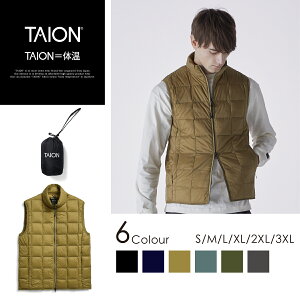 TAION（タイオン）ハイネックWジップ インナーダウンベスト BASIC LINE 2020aw メンズ (TAION-002M)