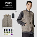 【公式】TAION (タイオン) ミリタリー クルーネックWジップ ダウンベスト ユニセックス(TAION-004ZML-1)