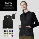 【公式】TAION (タイオン) ミリタリー Vネックジップ ダウンベスト レディース(TAION-W001ZML-1)