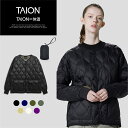 【公式】TAION (タイオン) ミリタリー オーバーサイズクルーネック ダウンジャケット-ソフトシェル レディース(TAION-W104LSBPML-1)