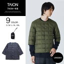 【公式】TAION タイオン ベーシック クルーネック七分袖 ダウンジャケット ユニセックス TAION-014 