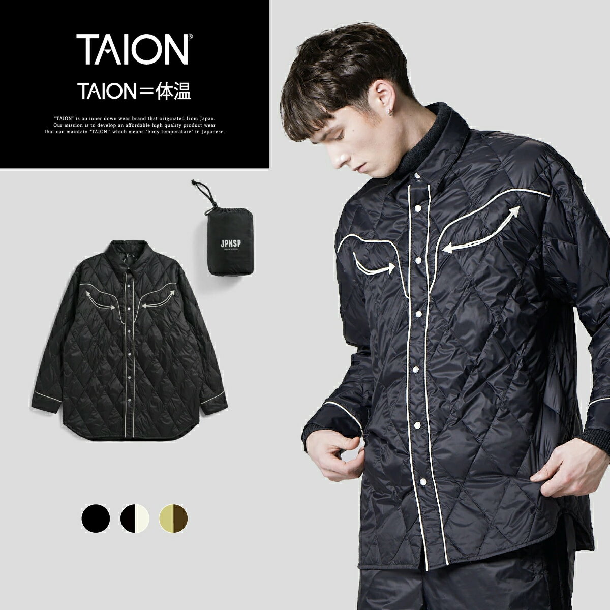 【公式】TAION (タイオン) ジャパンスペシャル ウエスタン ダウンシャツ ユニセックス(TAION-SH19JS)