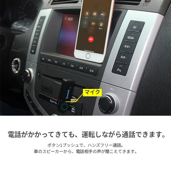 Bluetooth 受信機 発売モデル 車 ブルートゥース ワイヤレス音楽再生 通話 接続 スピーカー ワイヤレス スマホ レシーバー オーディオ Iphone6 Aux3 5mm