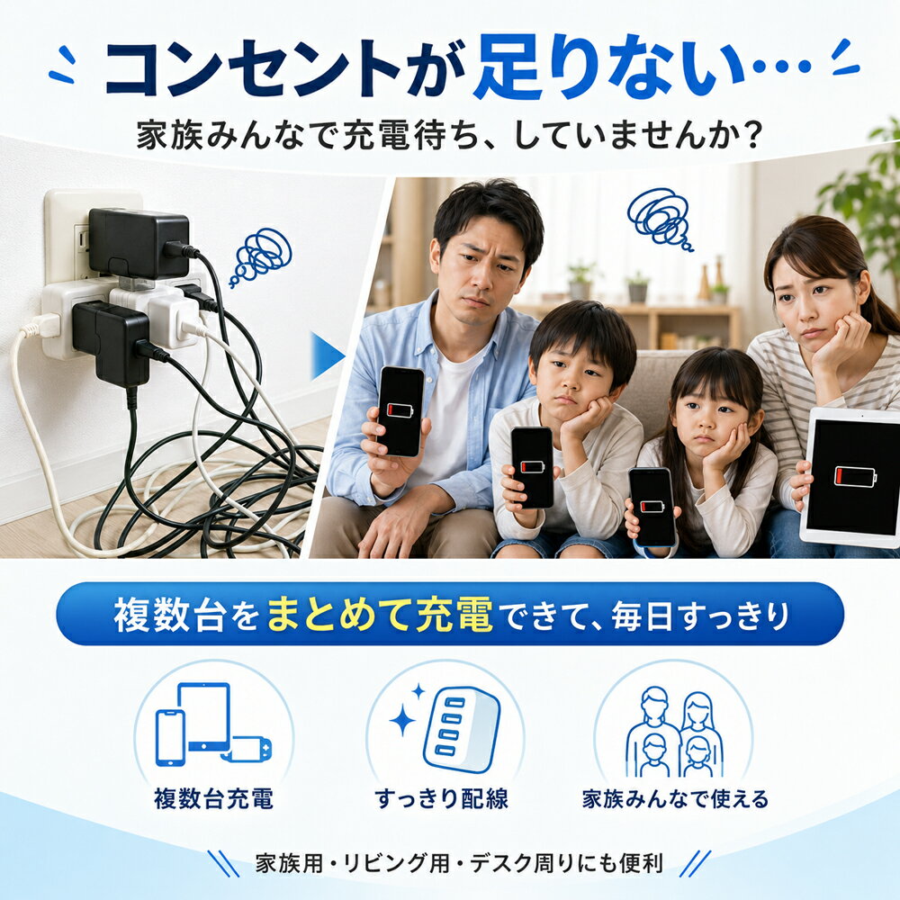 充電器 Type-C android iphone 4ポート アンドロイド 急速充電器 36W 急速充電器 U...