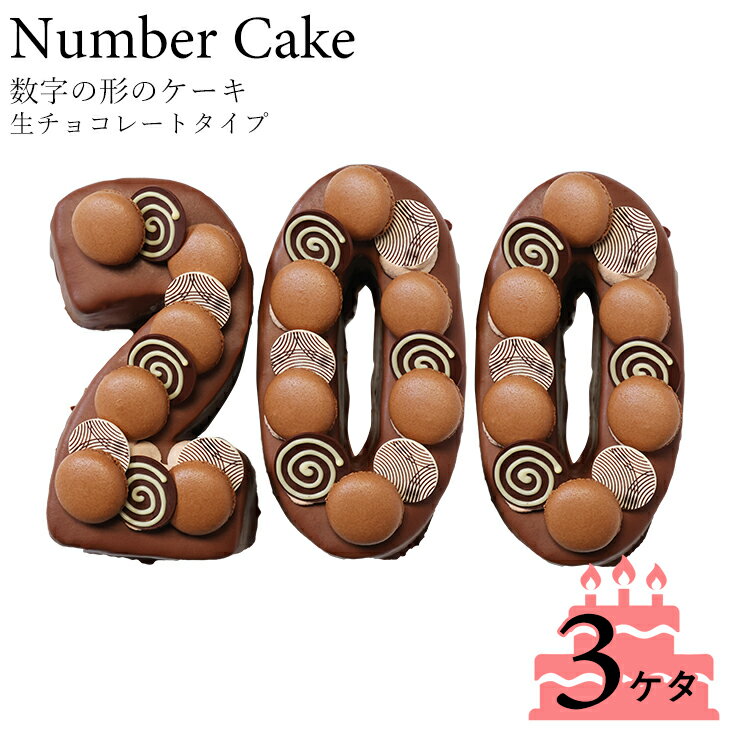 誕生日ケーキ 数字の形のケーキでお祝い☆ナンバーケーキ 生チョコレートタイプ 3ケタ人気のナンバーケーキの生チョコタイプ！記念日や..