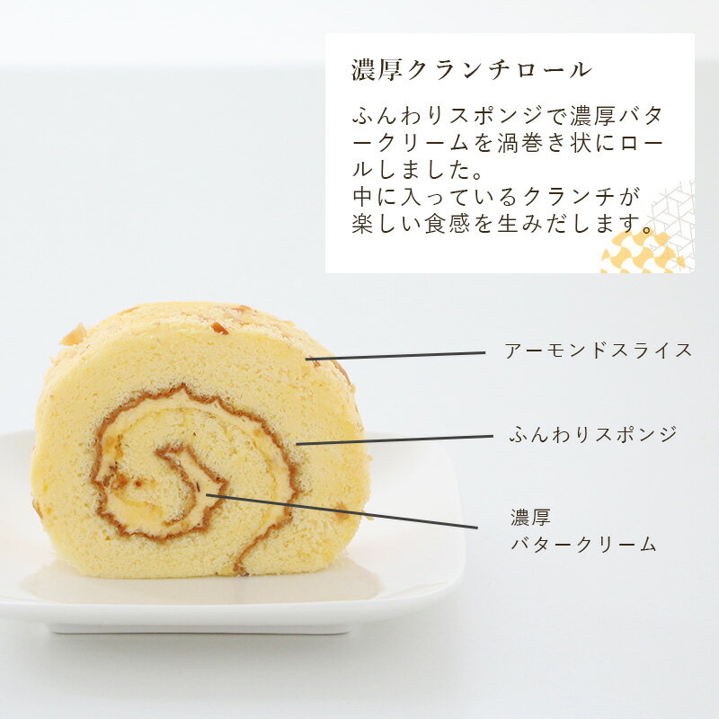 バタークリーム ロールケーキ 濃厚クランチ 1...の紹介画像3