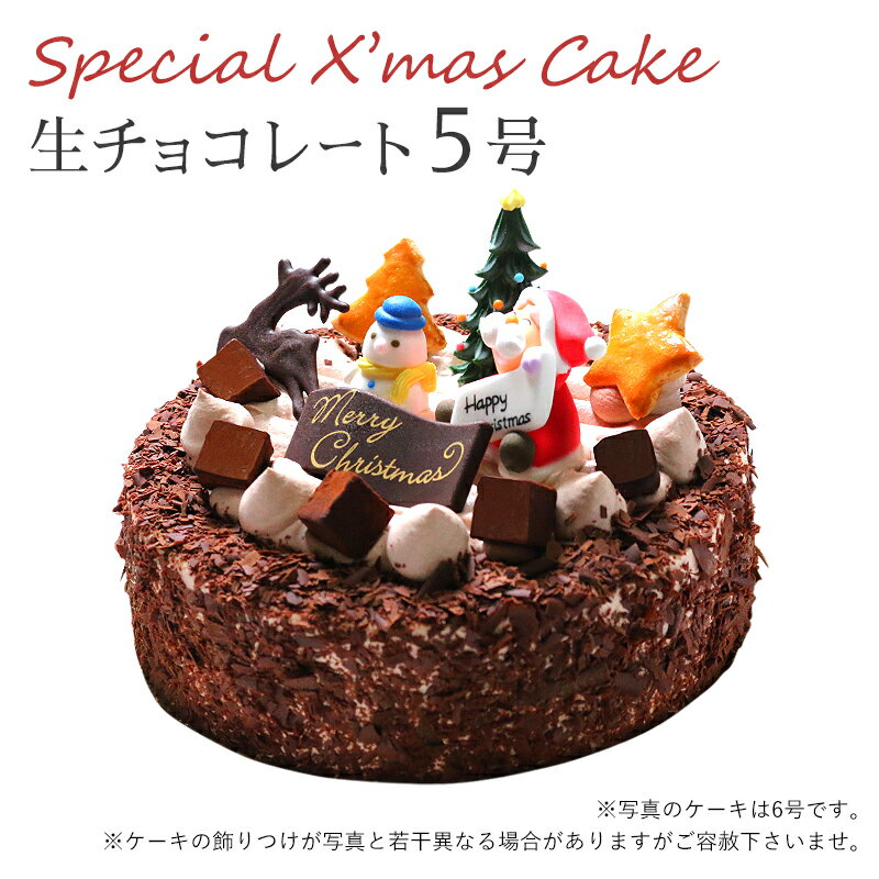 【特製 クリスマスケーキ 予約 2021】生チョコレートケーキ5号 直径15cmご予約受付中！クリスマス向け特製ケーキ★家族で、友達と、皆で♪