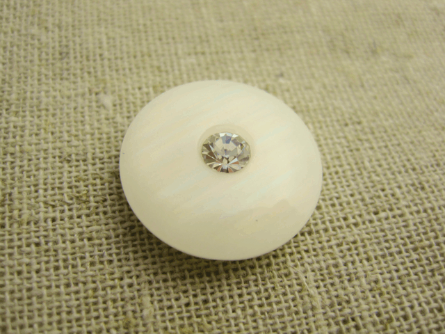 ラインストーン 付き ボタン 丸み型 マーブル足 10mm or 11.5mm×1個