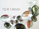 ◇。・ 縫いつけアクリルビジュー ・。◇オーバルカット型10×14mm…1個