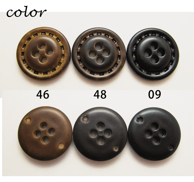レザー調・革調（3色展開）ステッチ風ボタン18mm×6個セット