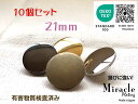 薄型 高光沢 裏足 シンプル メタル調 ボタン (4色展開)21mm×10個セット
