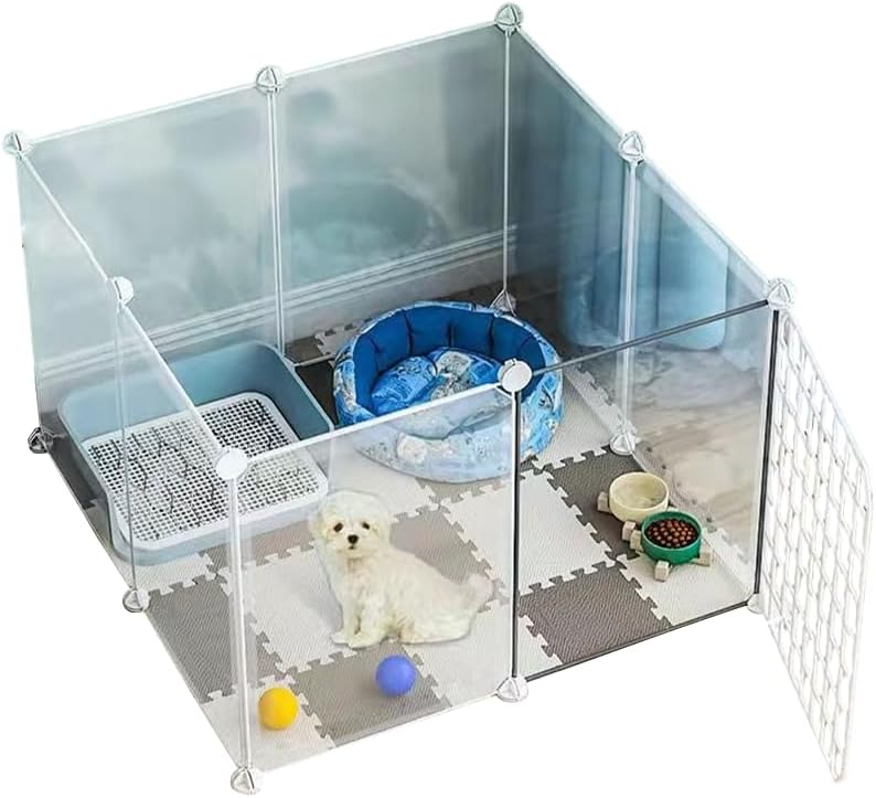 Rakuten - 犬げーじ小型犬用 ペットゲージ 犬用 室内サークル 柵 ペット ケージ 小型犬対応 防越獄設計 開閉ドア付き 自由拡張可能 組立簡単 環境にやさしい素材使用