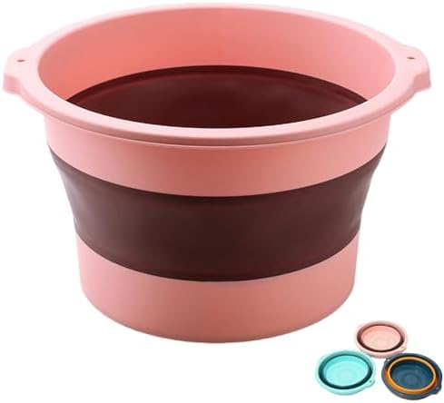 Rakuten - コンパクト折りたたみフットバス,軽量シリコン素材,足首までカバー,指圧マッサージ機能,持ち運び便利,収納スペース節約,女性にもおすすめ