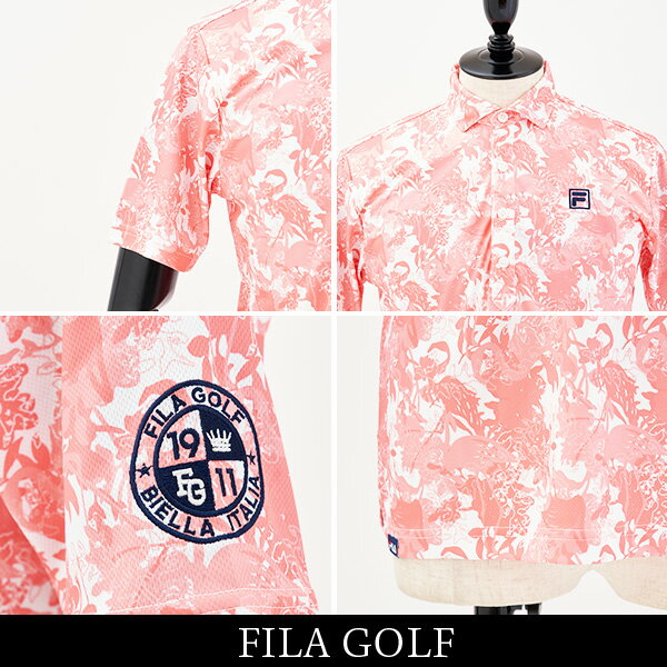 FILA GOLF(フィラゴルフ)半袖ポロシャツピンク系742 610