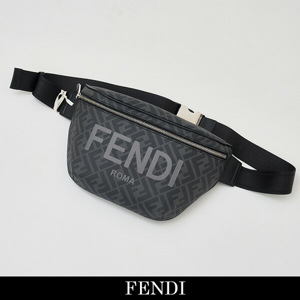 FENDI(フェンディ)ボディーバックブラックFFファブリック ベルトバッグブラック7VA562 AJJ4 F0GXN