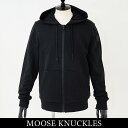 MOOSE KNUCKLES(ムースナックルズ)ダウン切り替えジップアップパーカーブラック22.M32MS619