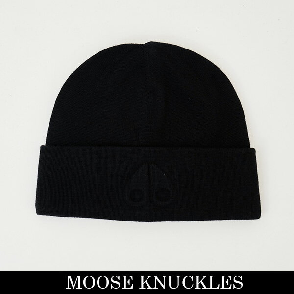 MOOSE KNUCKLES(ムースナックルズ)ニットキャップブラック22.M32MA502