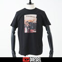 DIESEL(ディーゼル)プリント半袖TシャツブラックA08672 0CJAC