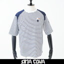 SINA COVA(シナコバ)5分袖Tシャツネイビー系23120510