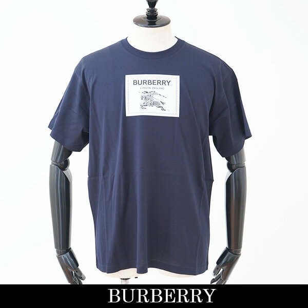Burberry(バーバリー)半袖Tシャツプロ―サムラベル コットンTシャツネイビー80688011